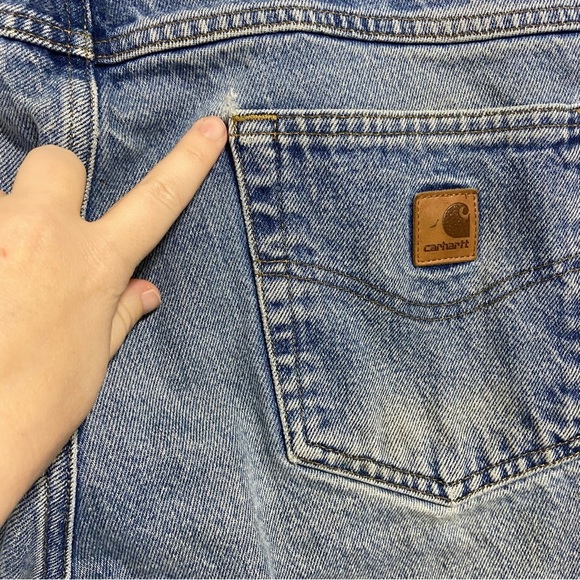 Carhartt Relaxed Fit Denim Work Jeans Heavily STAINED Men's 33x32 - Picture 8 of 10